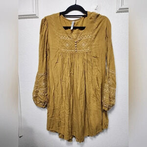 Women's Monoreno Boho Embroidered Tunic Dress Summer Western Size Large